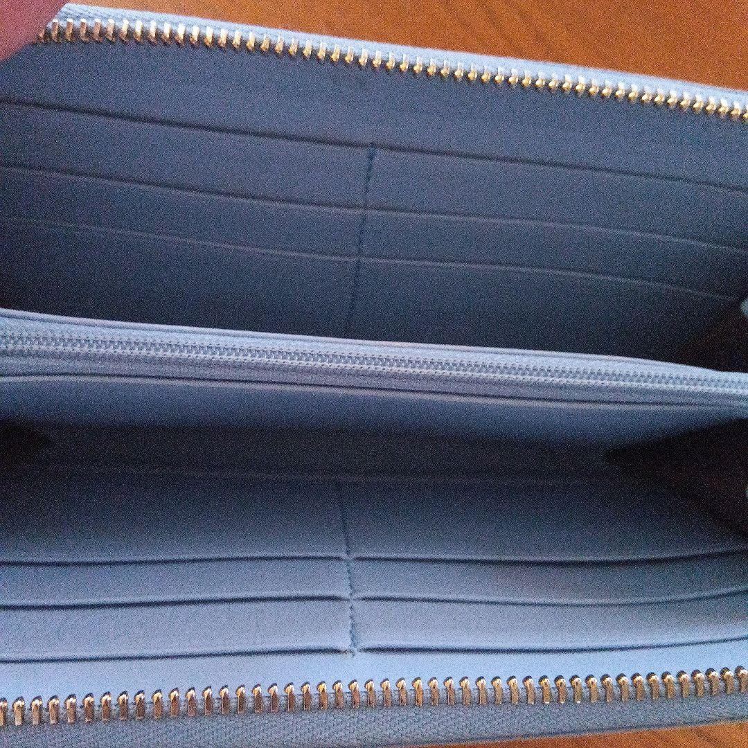 希少✨GUCCI グッチ GGロゴ マイクロシマ ラウンドジップ 長財布 ブルー