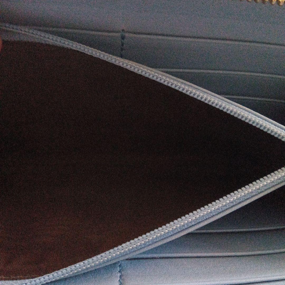 希少✨GUCCI グッチ GGロゴ マイクロシマ ラウンドジップ 長財布 ブルー