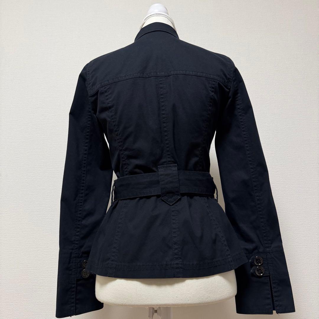 バーバリーブルーレーベル　ショートトレンチコート　ノバチェック　ベルト　黒　M