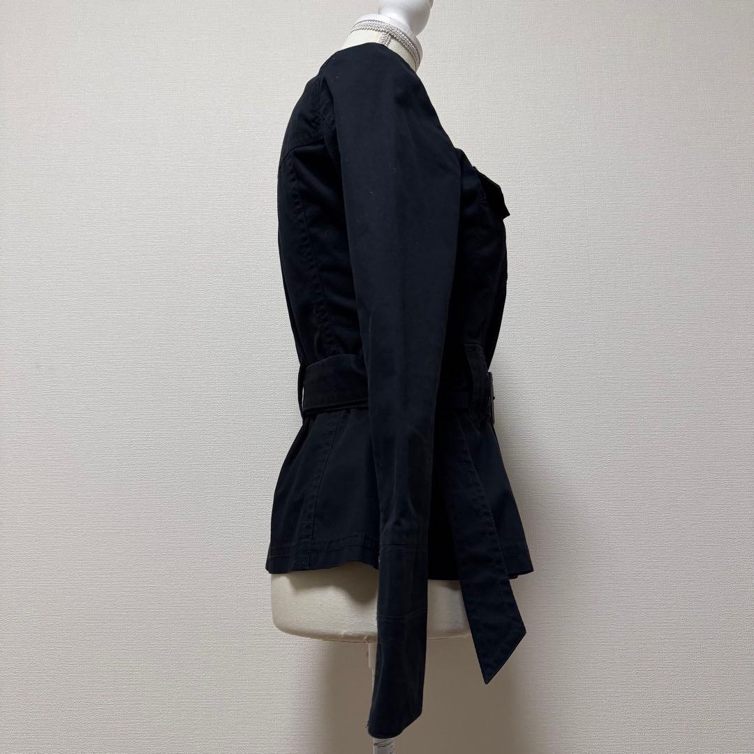 バーバリーブルーレーベル　ショートトレンチコート　ノバチェック　ベルト　黒　M