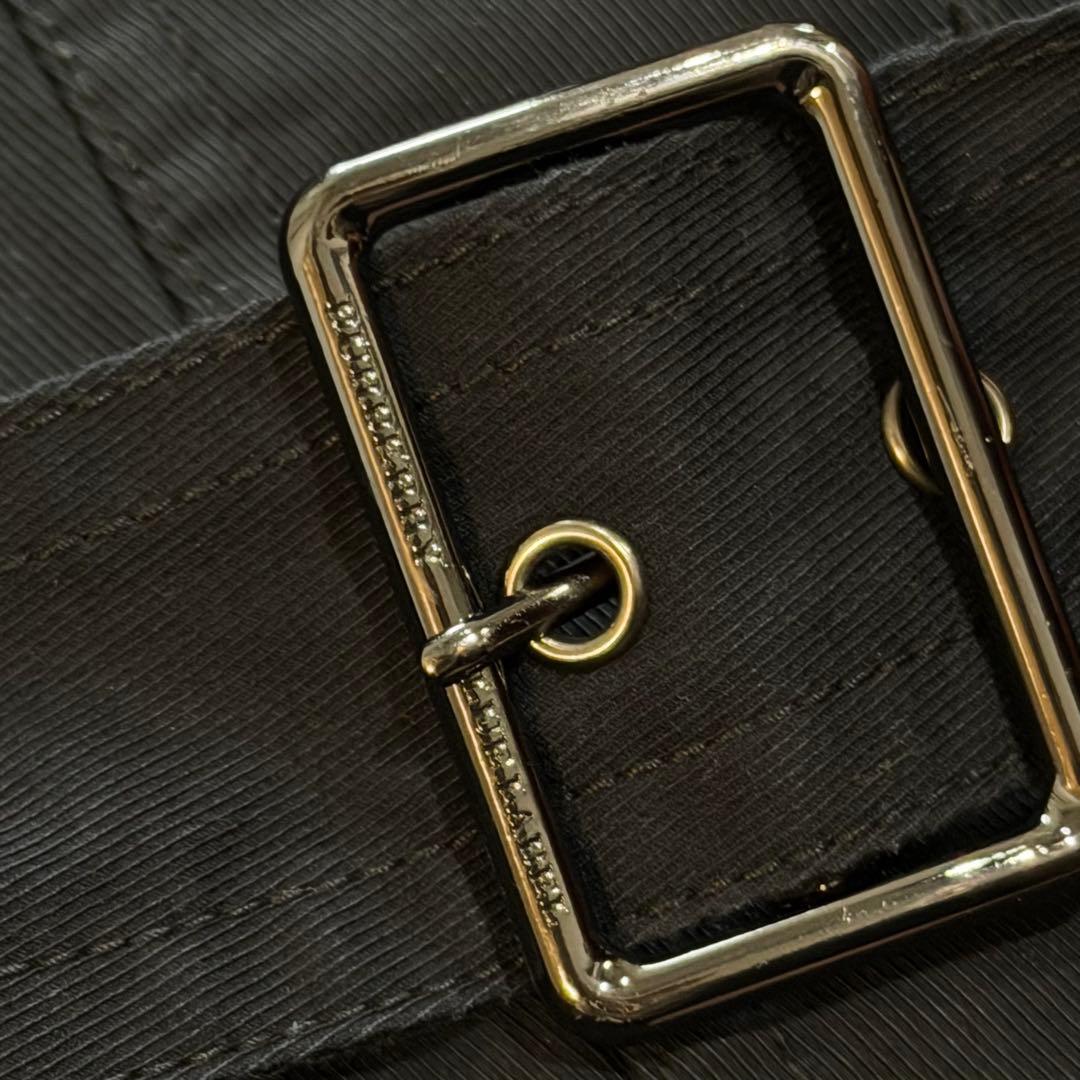 バーバリーブルーレーベル　ショートトレンチコート　ノバチェック　ベルト　黒　M