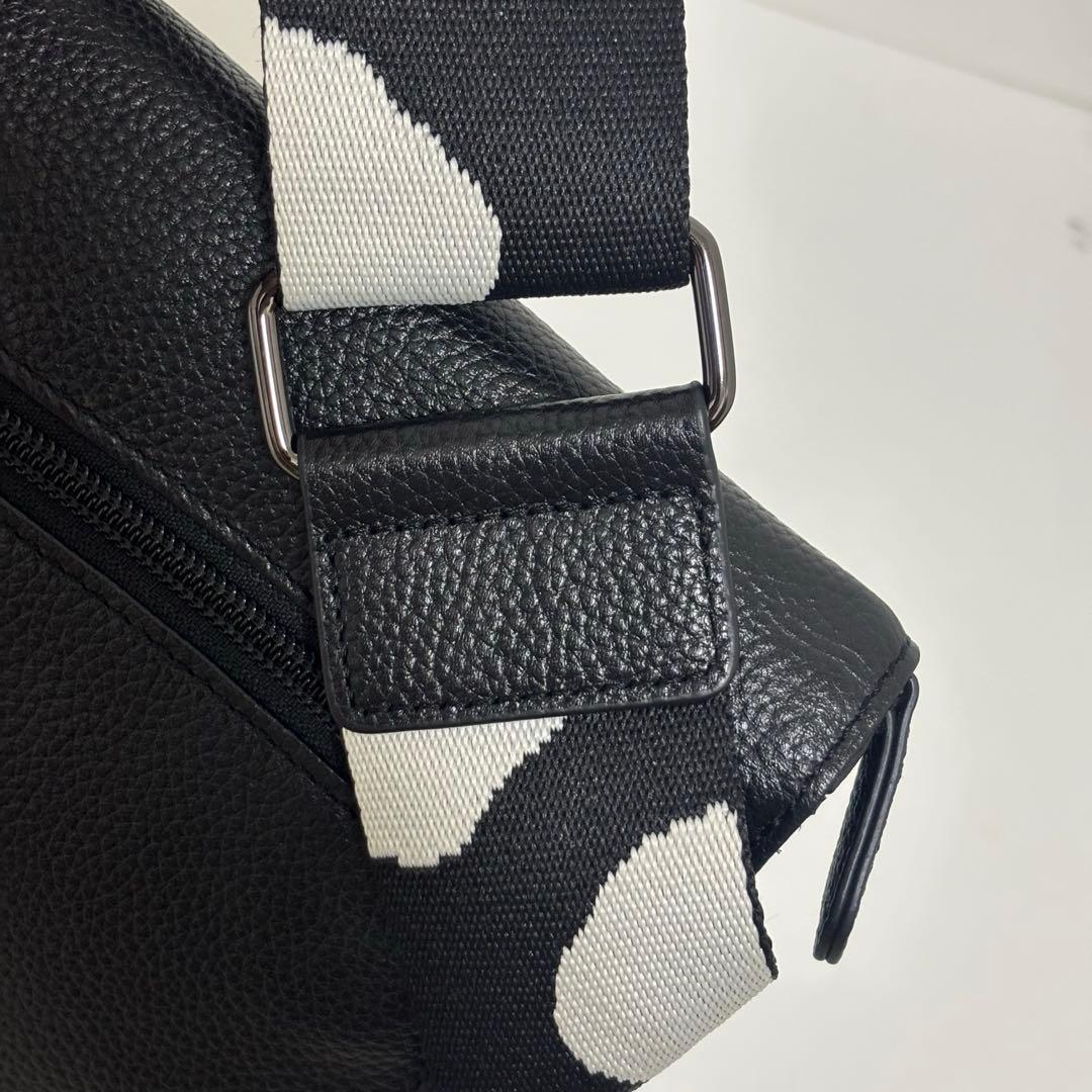 極美品 イアパピヨネ　ワイドテープショルダーバッグ　ボディバッグ　ダルメシアン柄