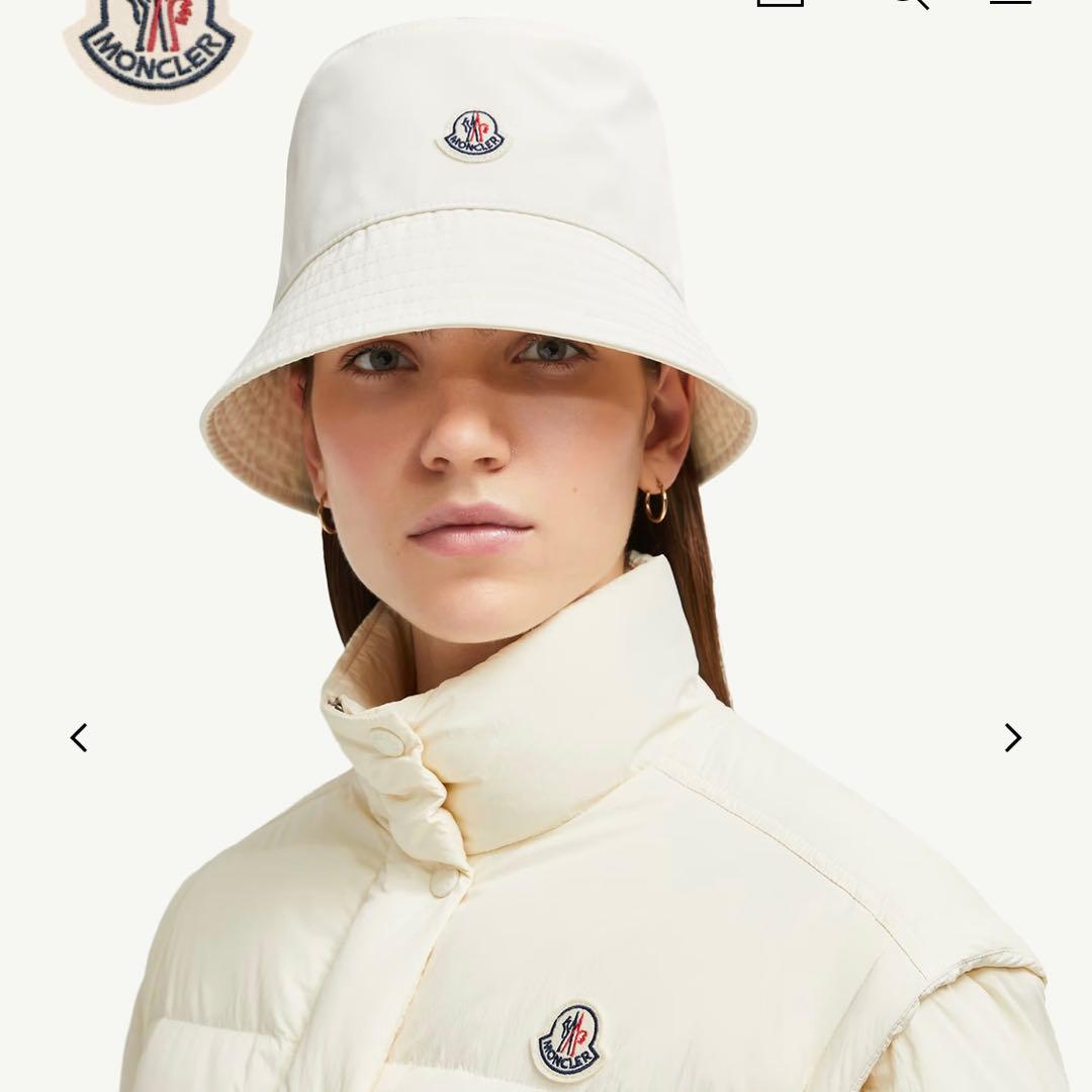【新品】Moncler バケットハット ホワイト　モンクレール
