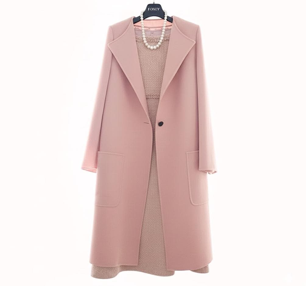 H*⭐様 定価約15万 極美品 フォクシー美シルエットセレモニーコート ピンクベ