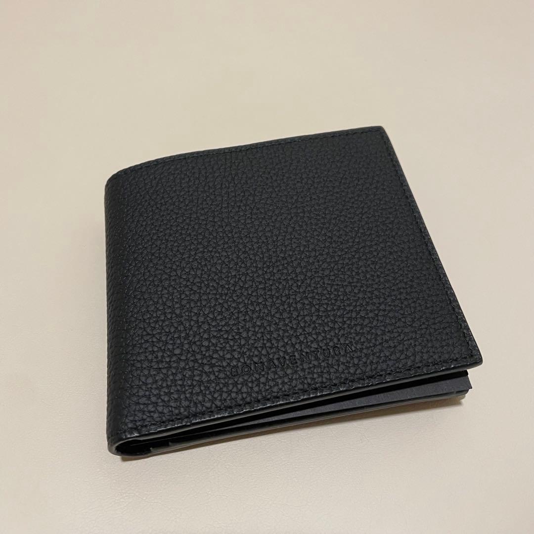 【新品未使用】BONAVENTURA メンズ バイフォールドウォレット ブラック