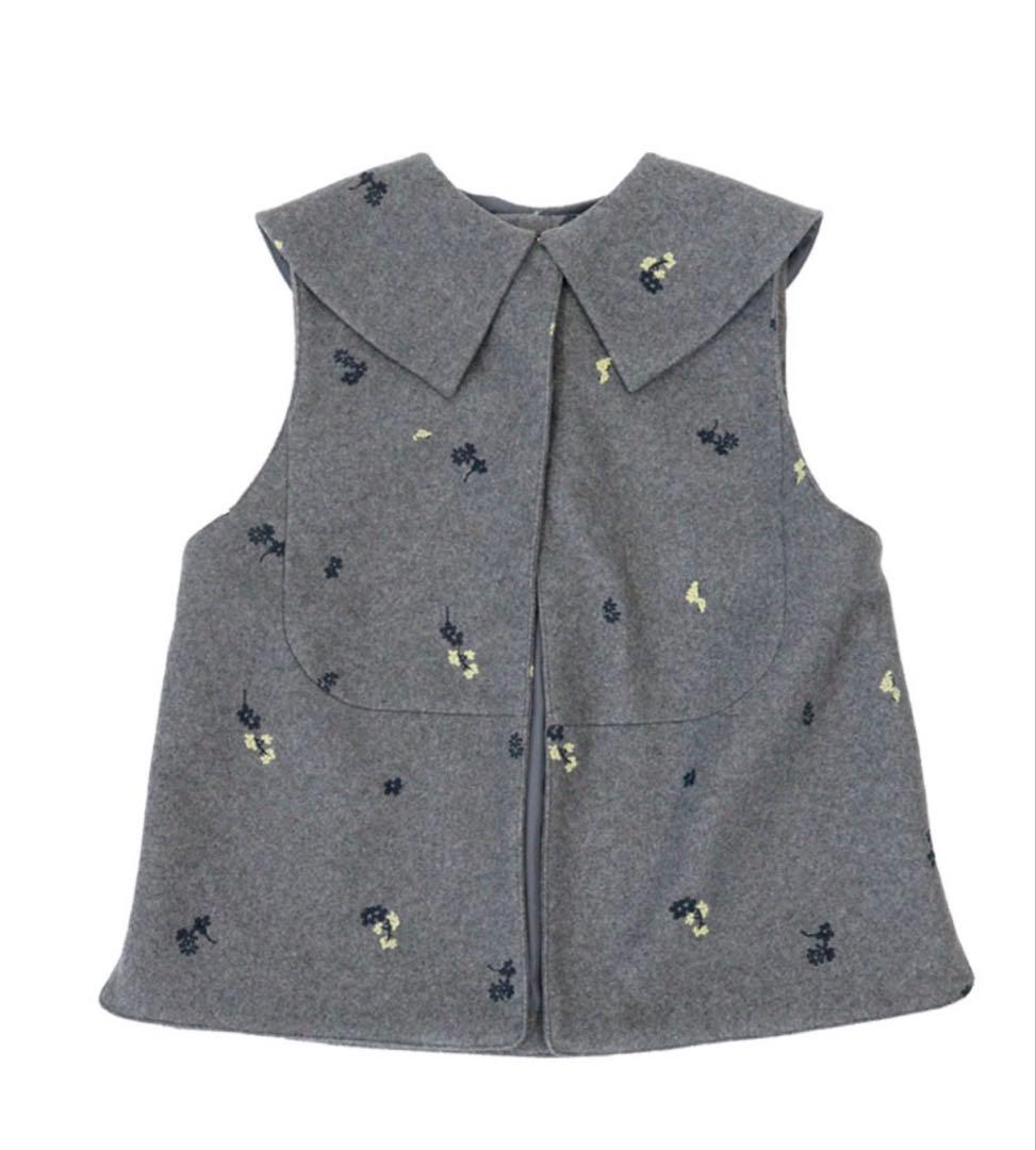 新品タグ付き　Donoban ドノバン　フラワー刺繍ジレ