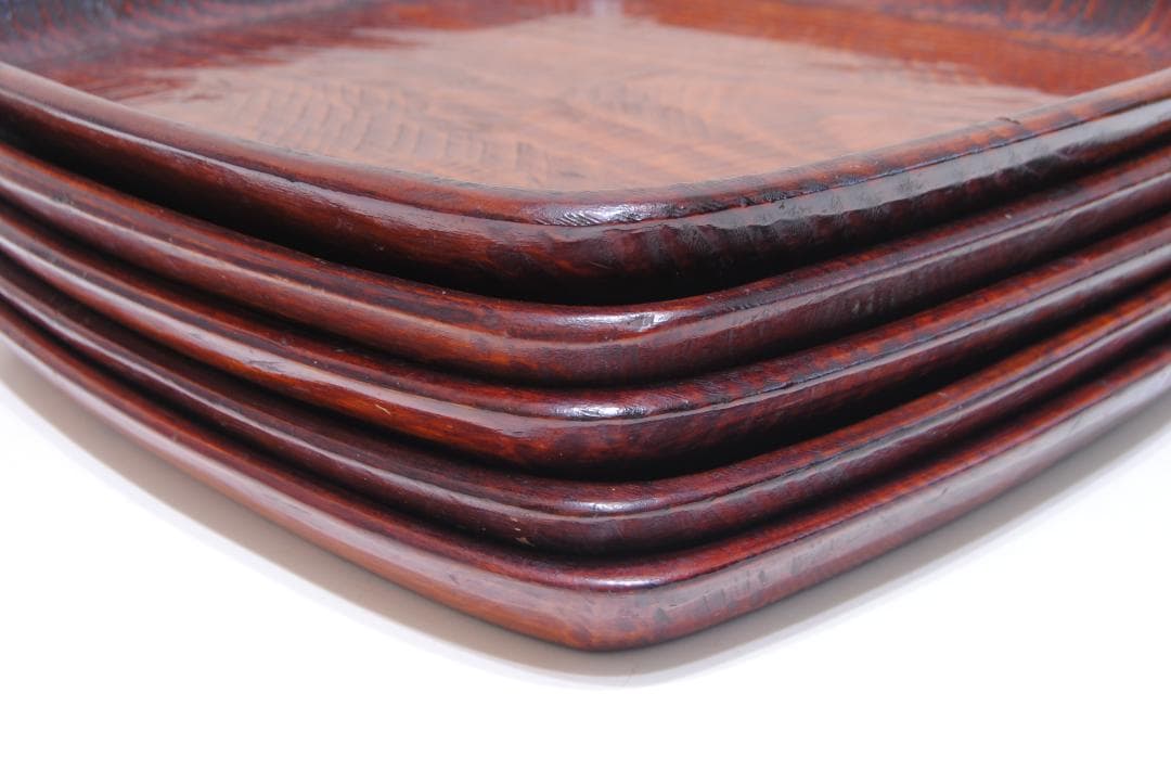 讃岐彫　刳り貫き　刳り抜き　くり抜き　四方 盆　木製　漆器　折敷　香川　漆塗り