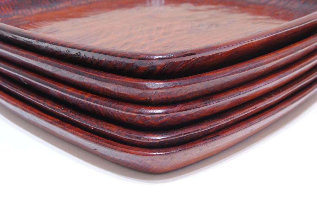 讃岐彫　刳り貫き　刳り抜き　くり抜き　四方 盆　木製　漆器　折敷　香川　漆塗り