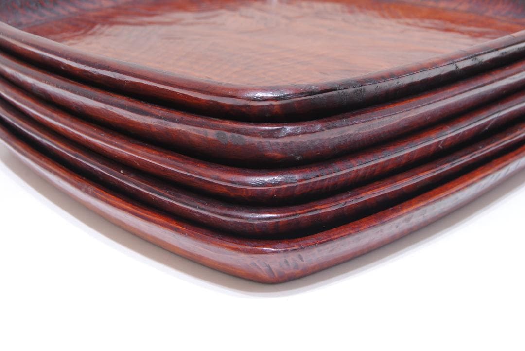 讃岐彫　刳り貫き　刳り抜き　くり抜き　四方 盆　木製　漆器　折敷　香川　漆塗り