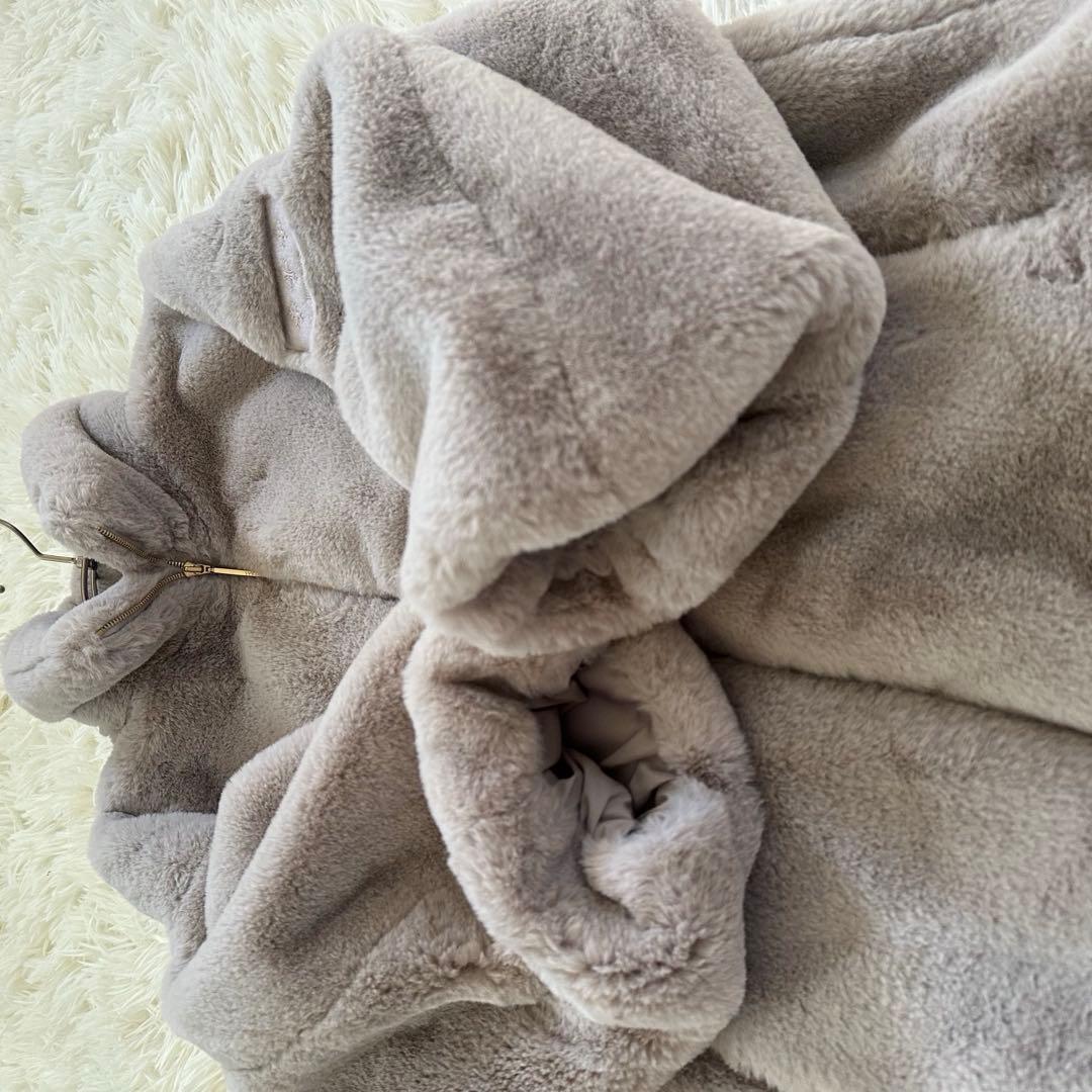 【美品】TATRAS トゥモローランド 別注 エコファーコート グレー S