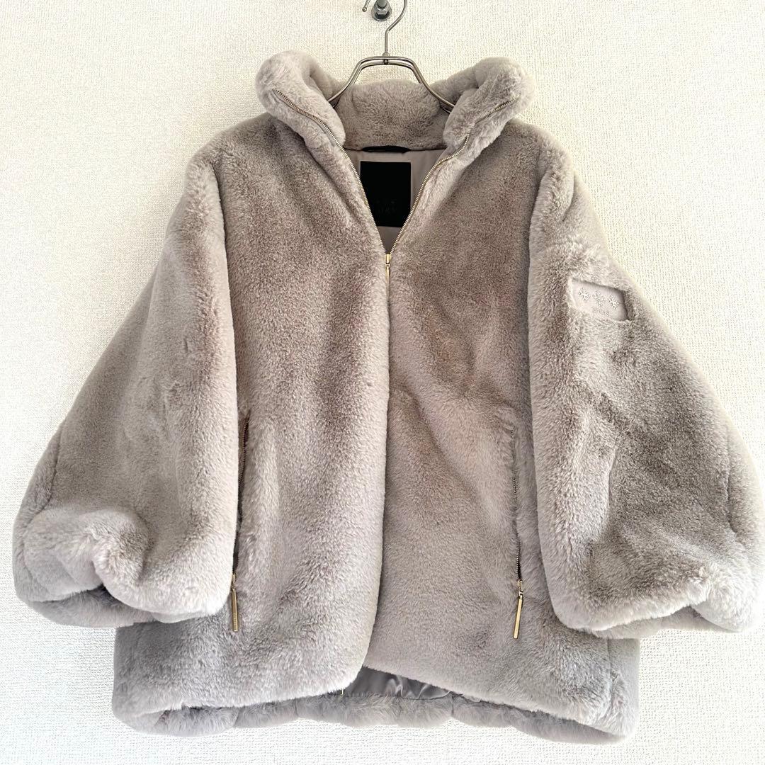 【美品】TATRAS トゥモローランド 別注 エコファーコート グレー S