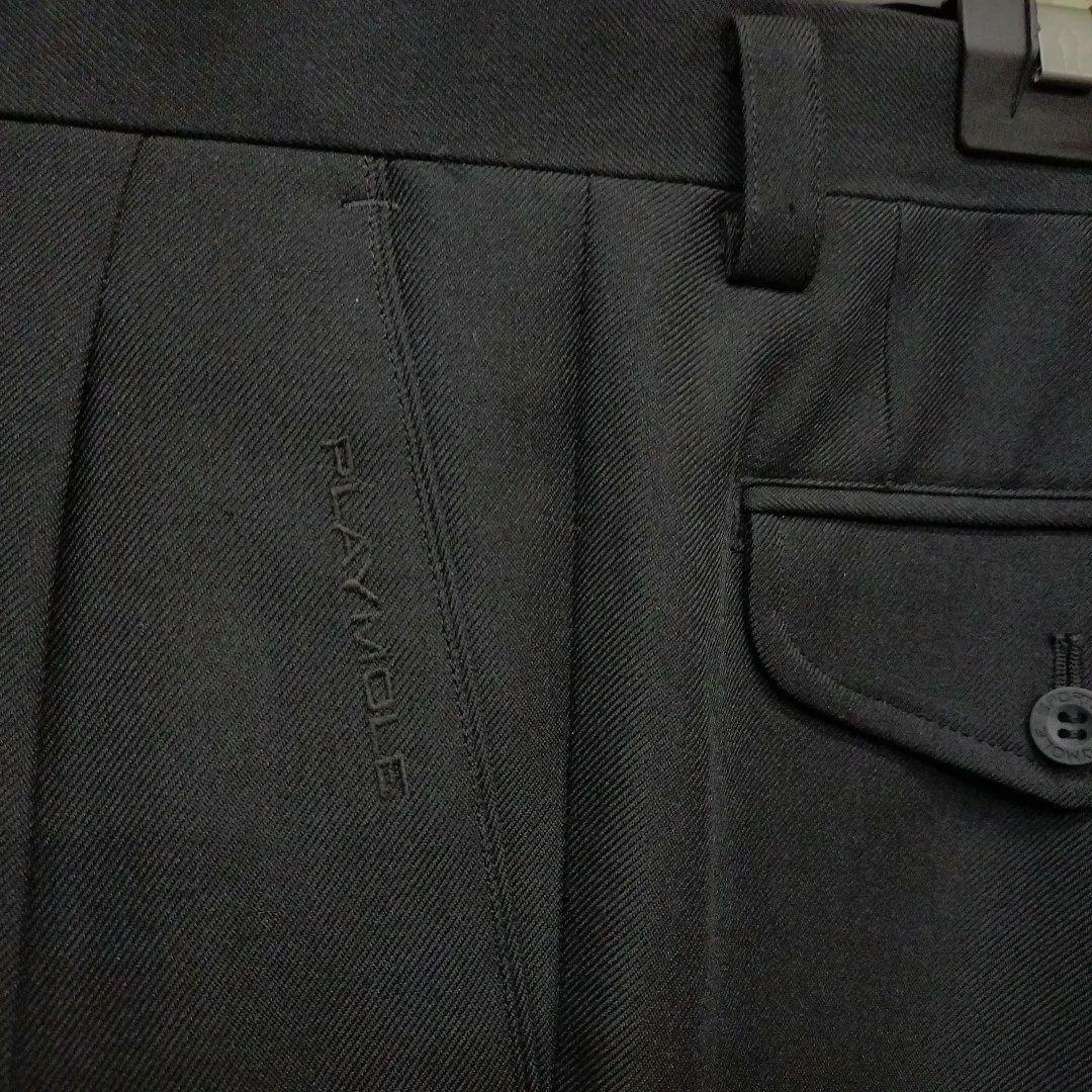 00s.メンズスラックス.未使用品.日本製.黒 ツータック.