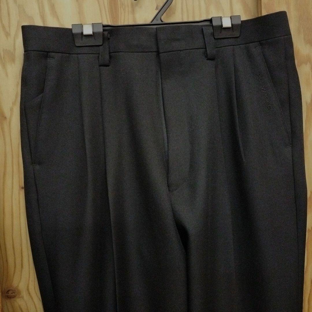 00s.メンズスラックス.未使用品.日本製.黒 ツータック.