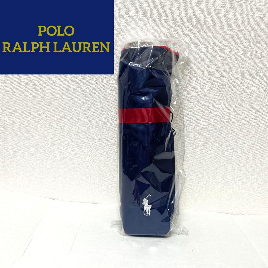新品 ポロラルフローレン　折りたたみ　日傘 晴雨兼用 ネイビー ダークブルー