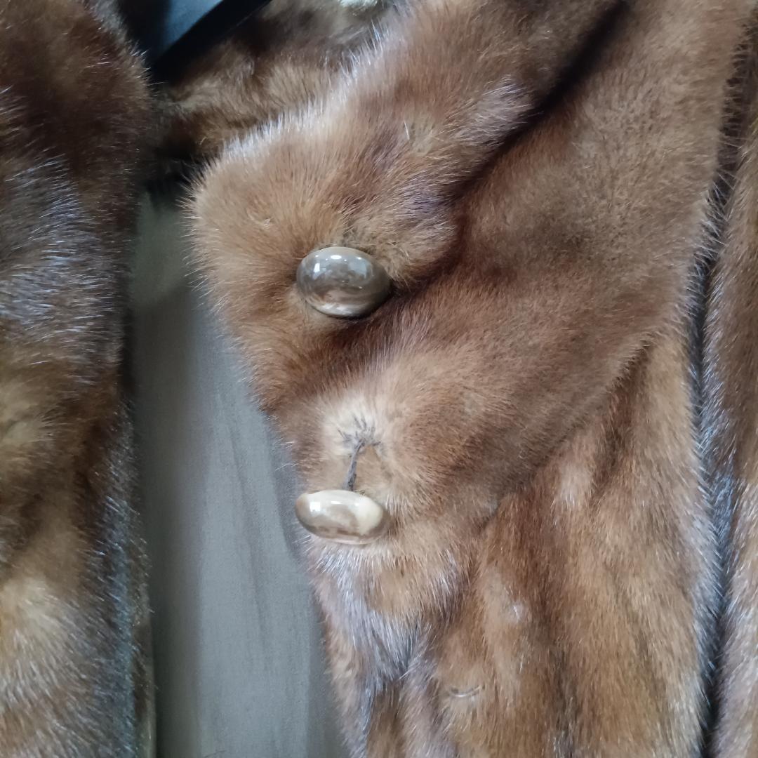 SAGA MINK ロングコート 毛皮 ブラウン リアルファー スタンドカラー