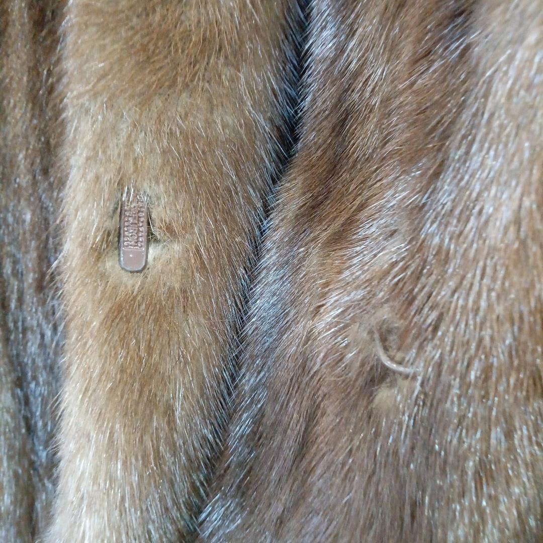 SAGA MINK ロングコート 毛皮 ブラウン リアルファー スタンドカラー