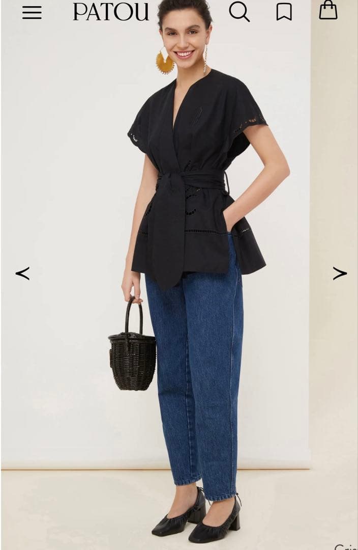 patou ブロックヒールパンプス