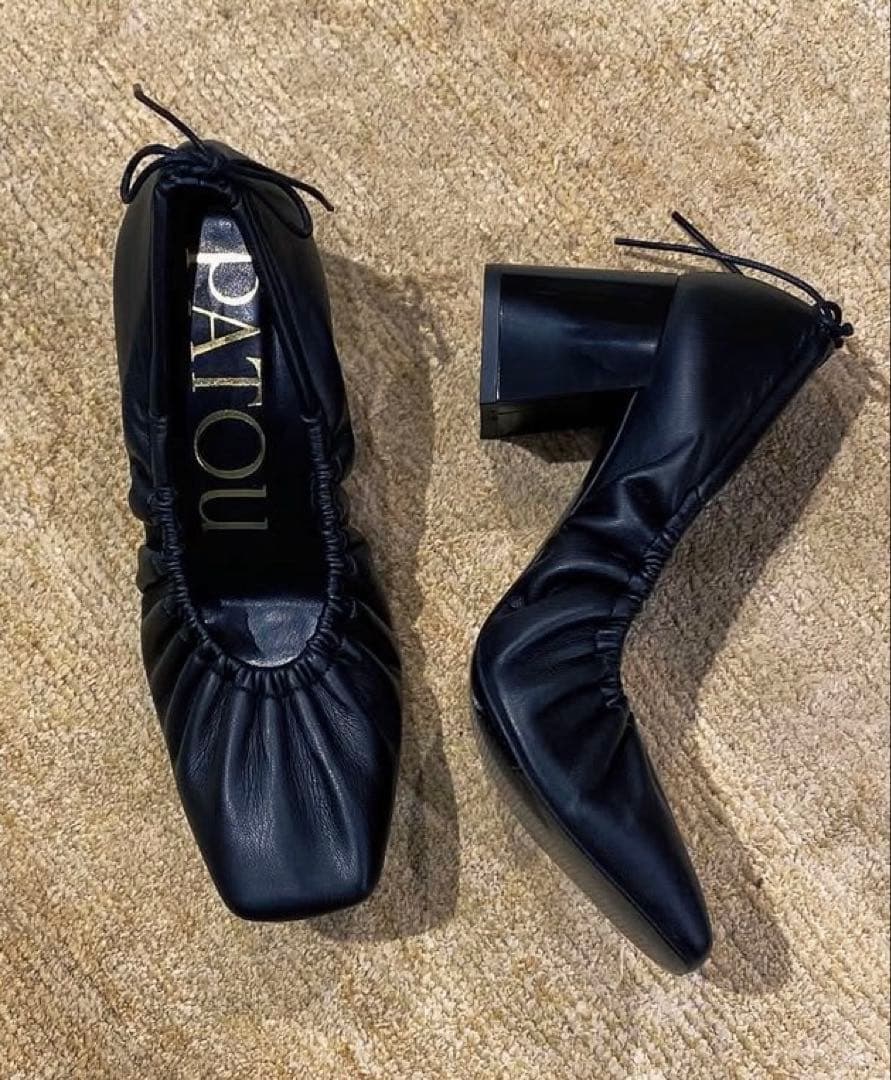 patou ブロックヒールパンプス