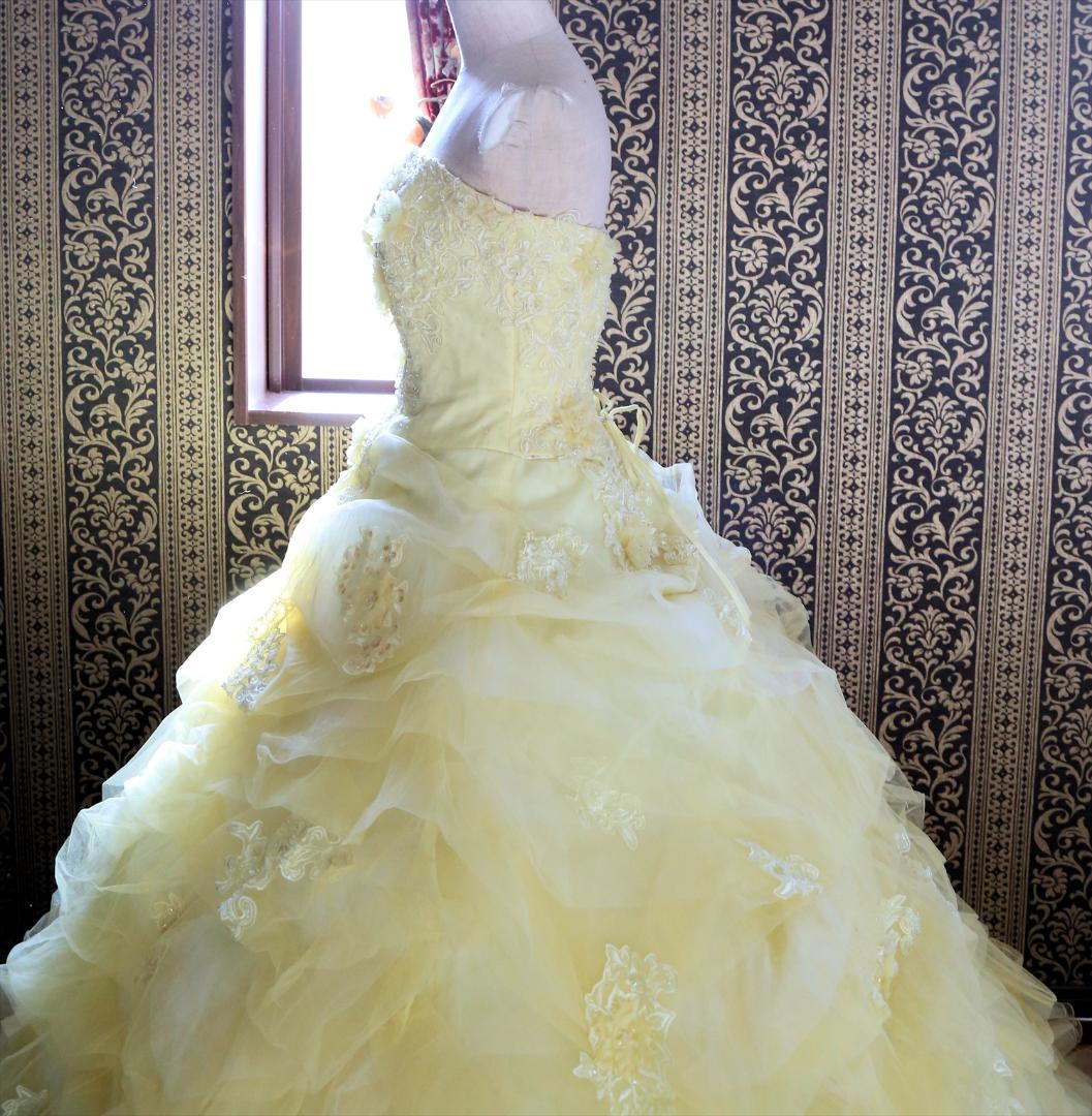 561GRACE高級ウエディングドレス5号7号9号小さいサイズ黄色カラードレス