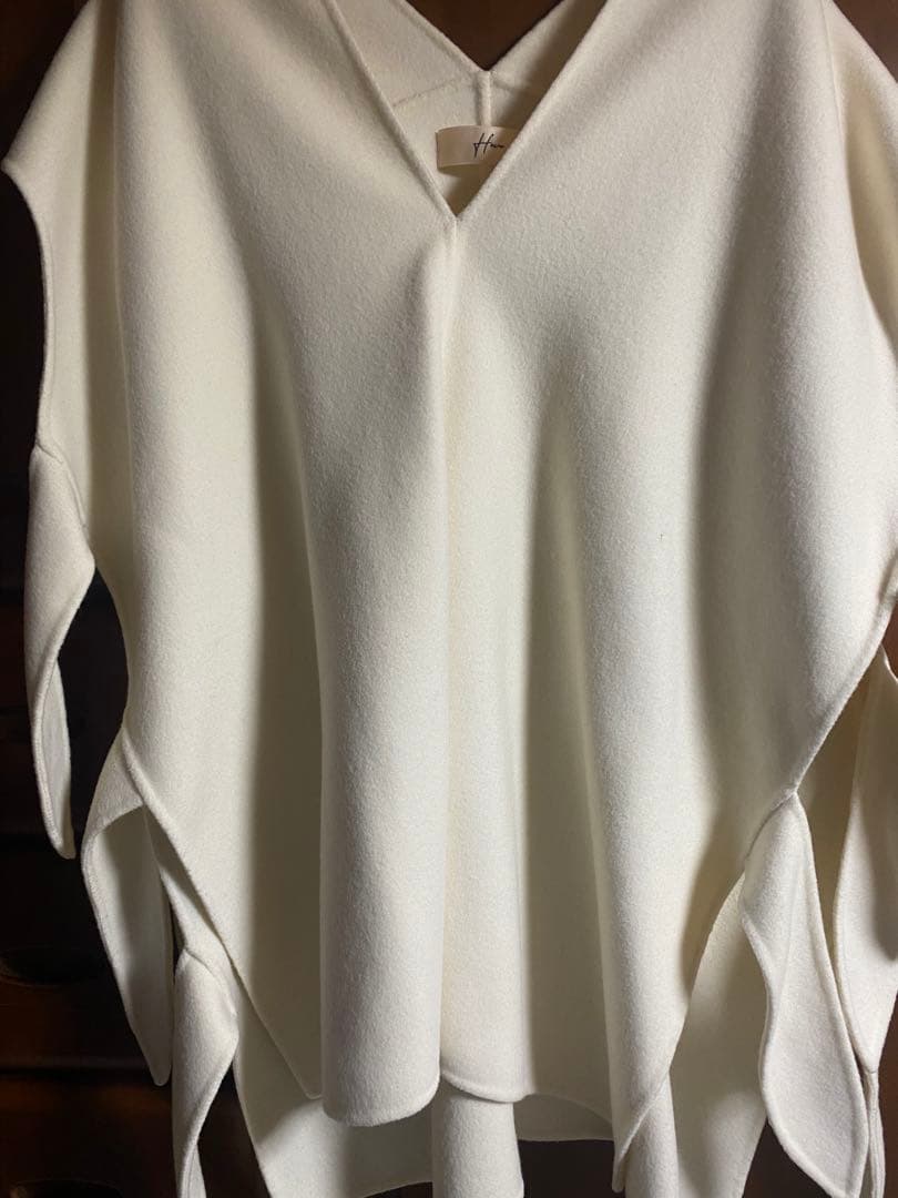 HEVE リボンウールジレ　ホワイト