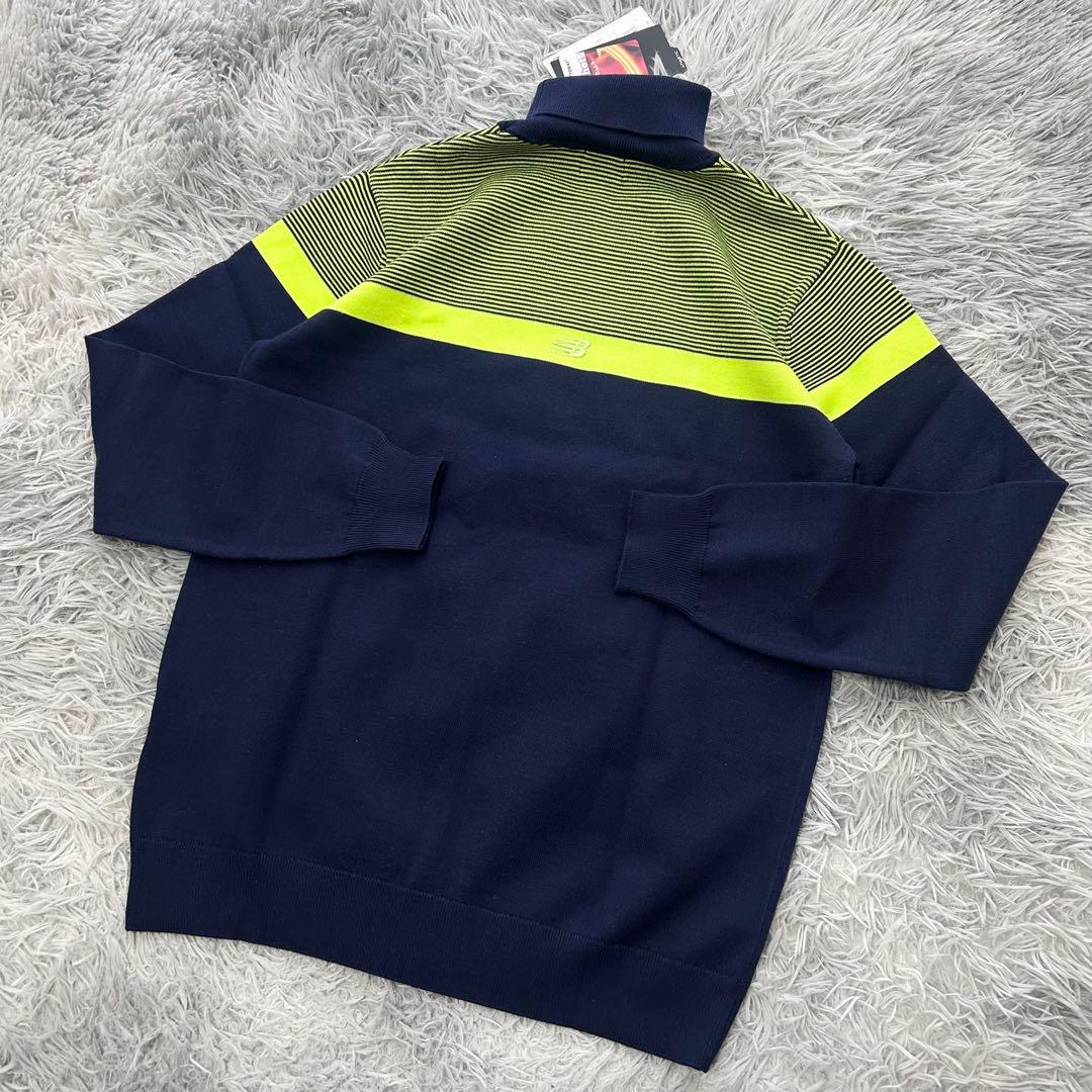 新品　ニューバランスゴルフ　ニット　セーター　タートルネック　春　ネイビー　6