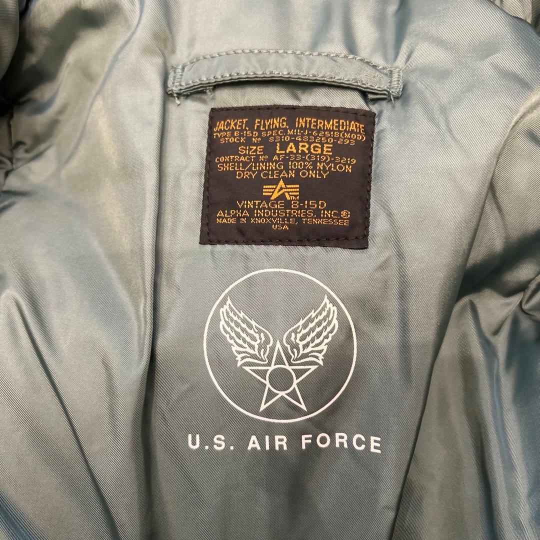 90s USA製 アルファ B-15D フライトジャケット 50s 復刻　L