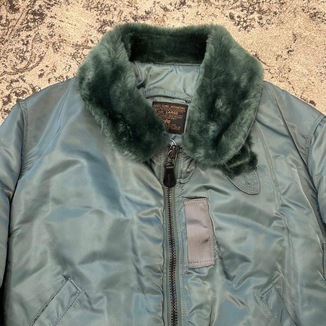 90s USA製 アルファ B-15D フライトジャケット 50s 復刻　L
