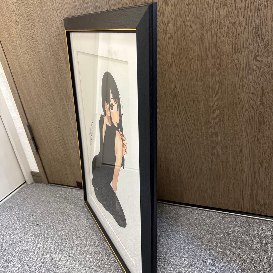 よむ　サイン入り複製原画　黒い服のキャラクター