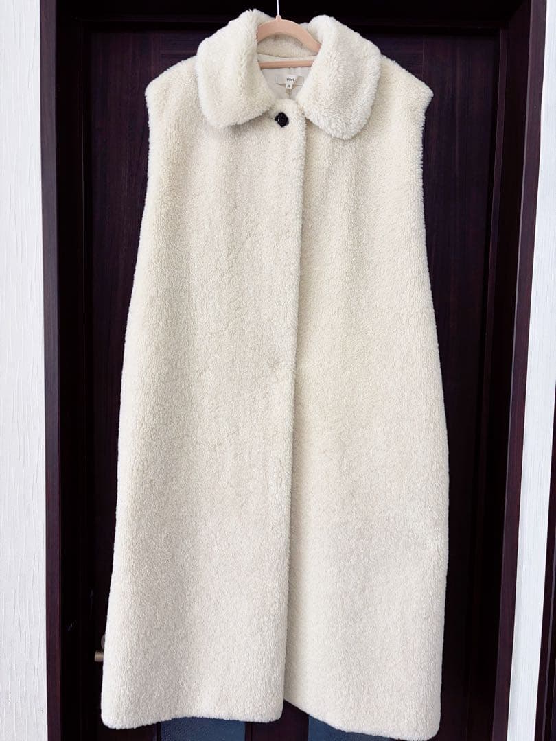 k*a様 yori アイボリー ボアジレ38ロングベスト美品ヨリ