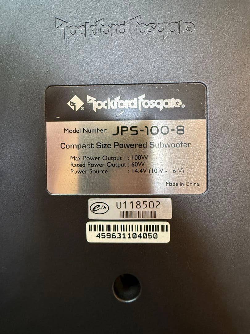ロックフォードJPS-100-8 20cmサブウーファー コントローラーRCA付