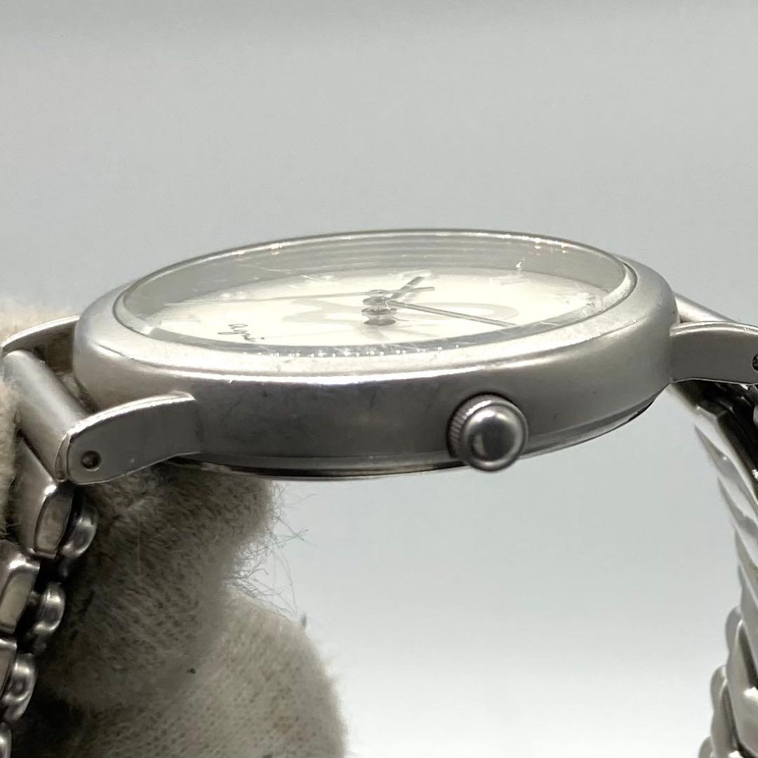 【稼働】 アニエスベー 腕時計 V701-6190 シルバー文字盤 ラウンド