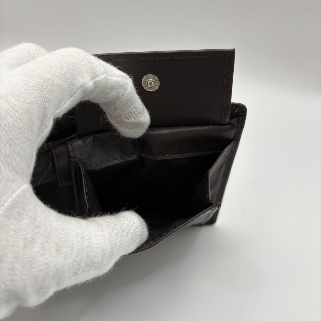 DIESEL 二つ折り財布　ブラウン x0844 レザー　Dロゴ　ダークブラウン