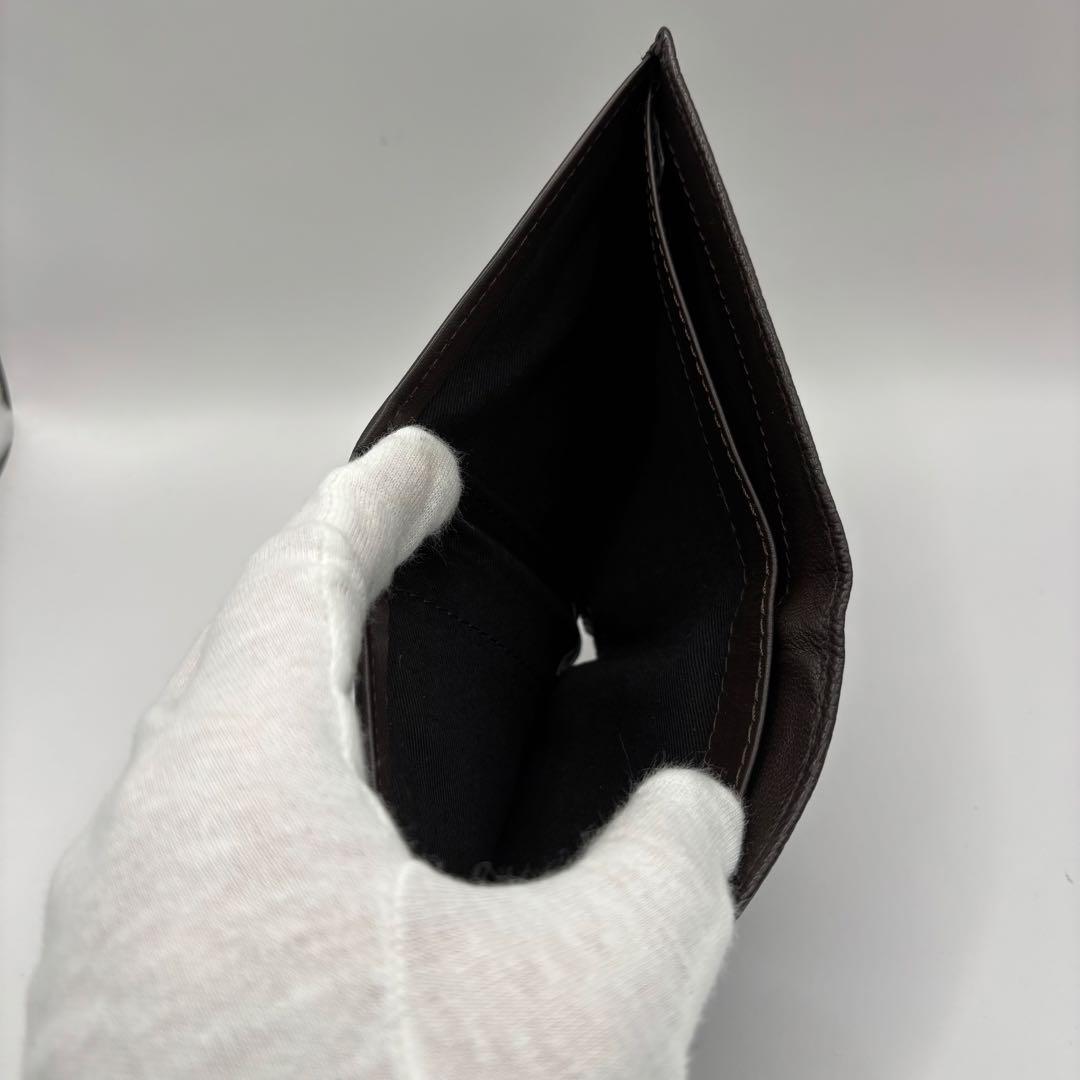 DIESEL 二つ折り財布　ブラウン x0844 レザー　Dロゴ　ダークブラウン