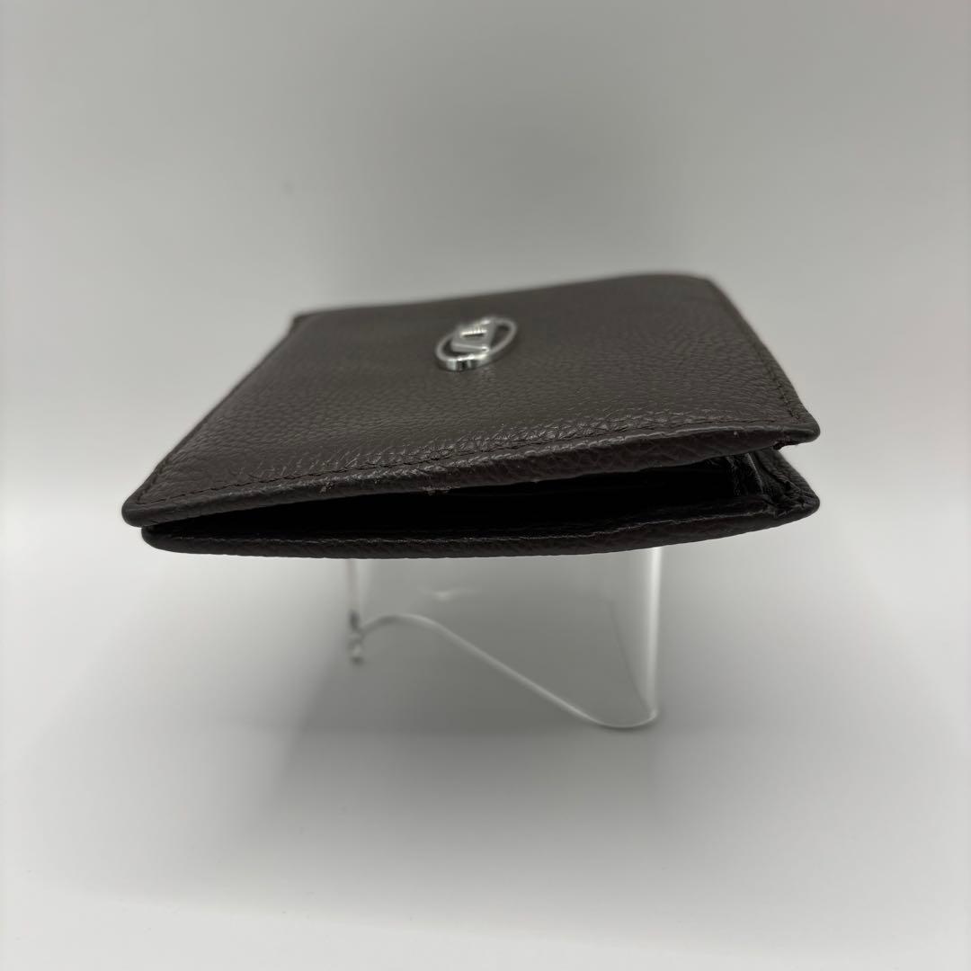 DIESEL 二つ折り財布　ブラウン x0844 レザー　Dロゴ　ダークブラウン