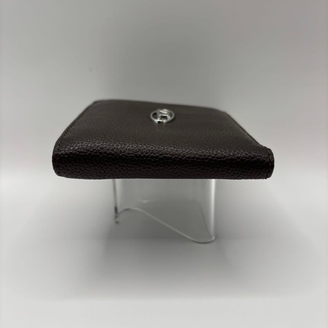 DIESEL 二つ折り財布　ブラウン x0844 レザー　Dロゴ　ダークブラウン