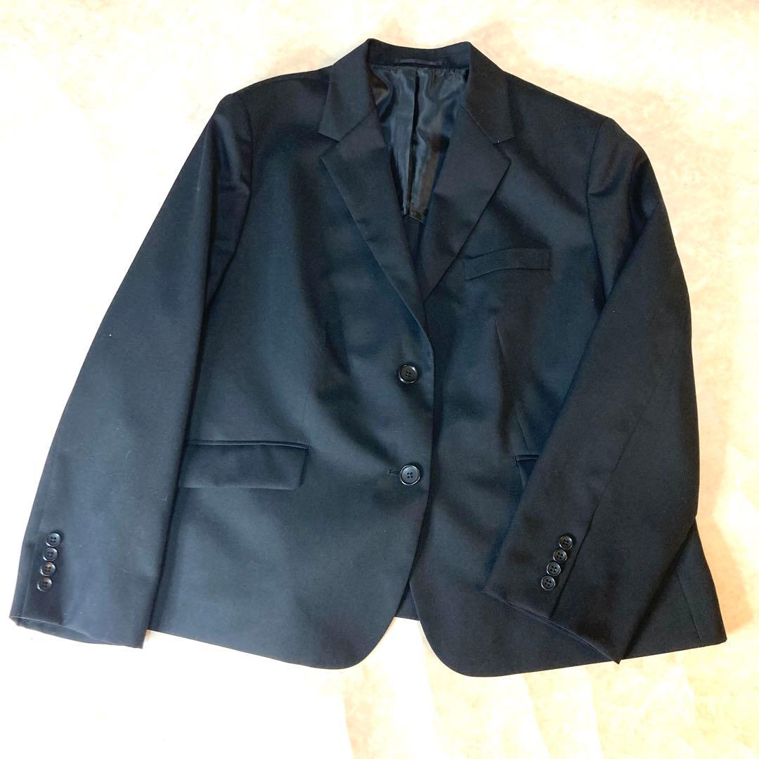 美品 アオキ レミュー セットアップ 黒　スカートスーツ　上５L下6L洗える