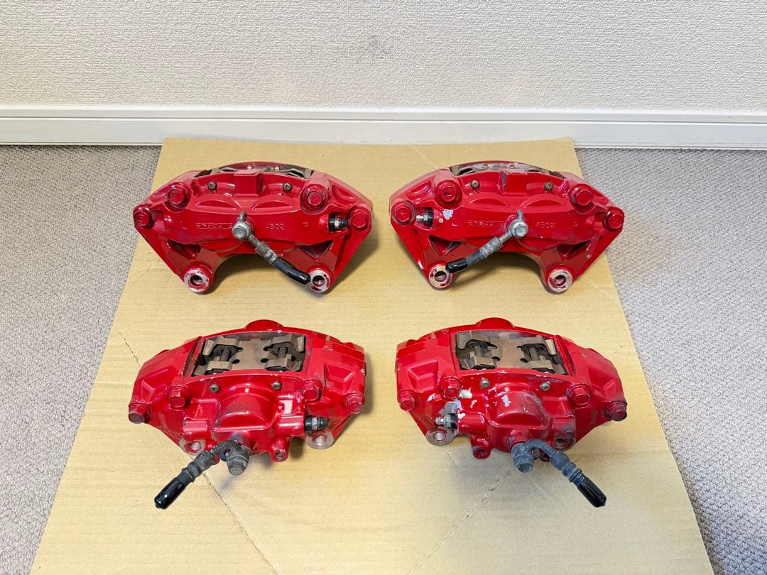 フェアレディZ Z34 Z33 Akebono ブレーキキャリパー 赤 4個