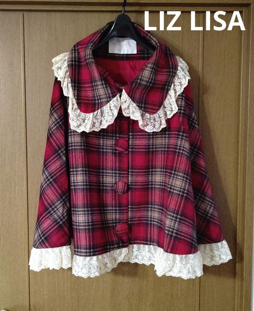 LIZLISAリズリサのチェック柄ポンチョ