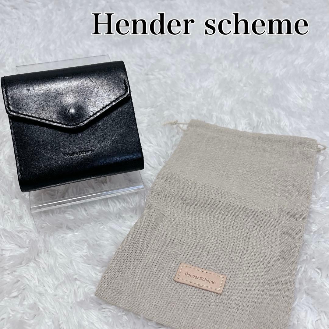 Hender scheme flap wallet ブラック レザー 折り財布