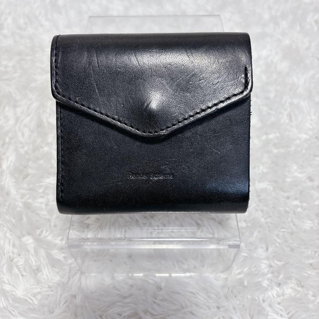Hender scheme flap wallet ブラック レザー 折り財布