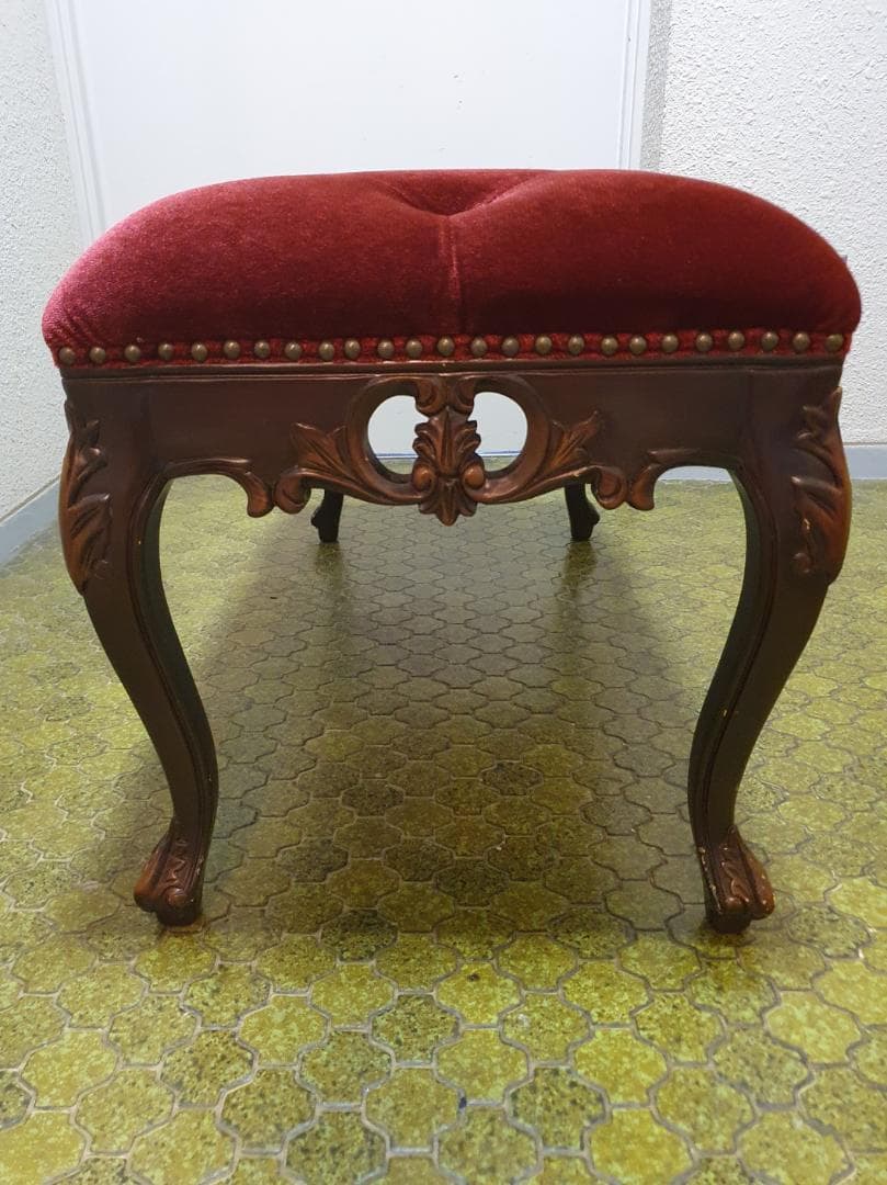 アンティーク スツール ベンチ イス 椅子 ロココ調家具 猫脚 レトロ ③