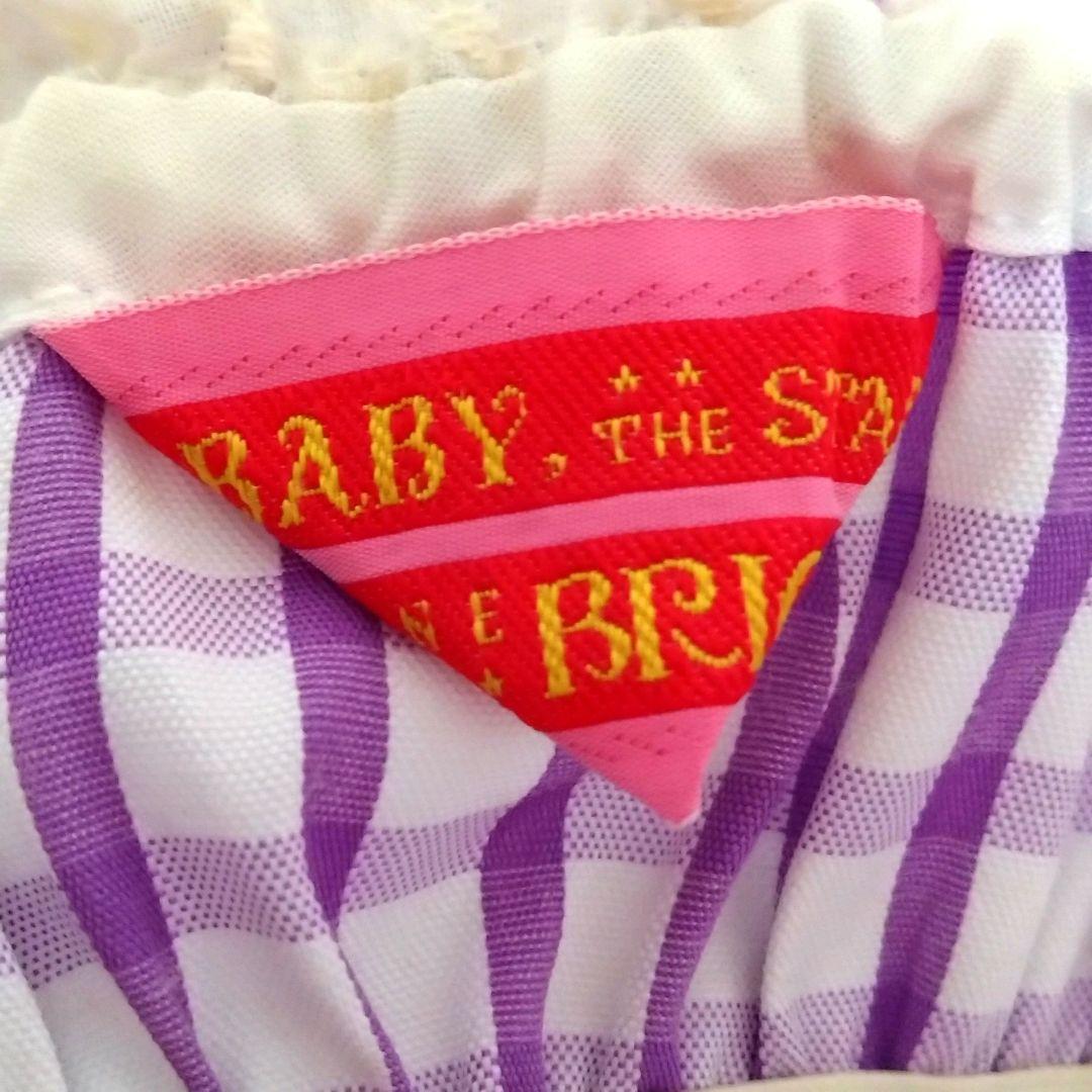 難有 ベイビーザスターズシャインブライトJSK パープル チェック カチューシャ