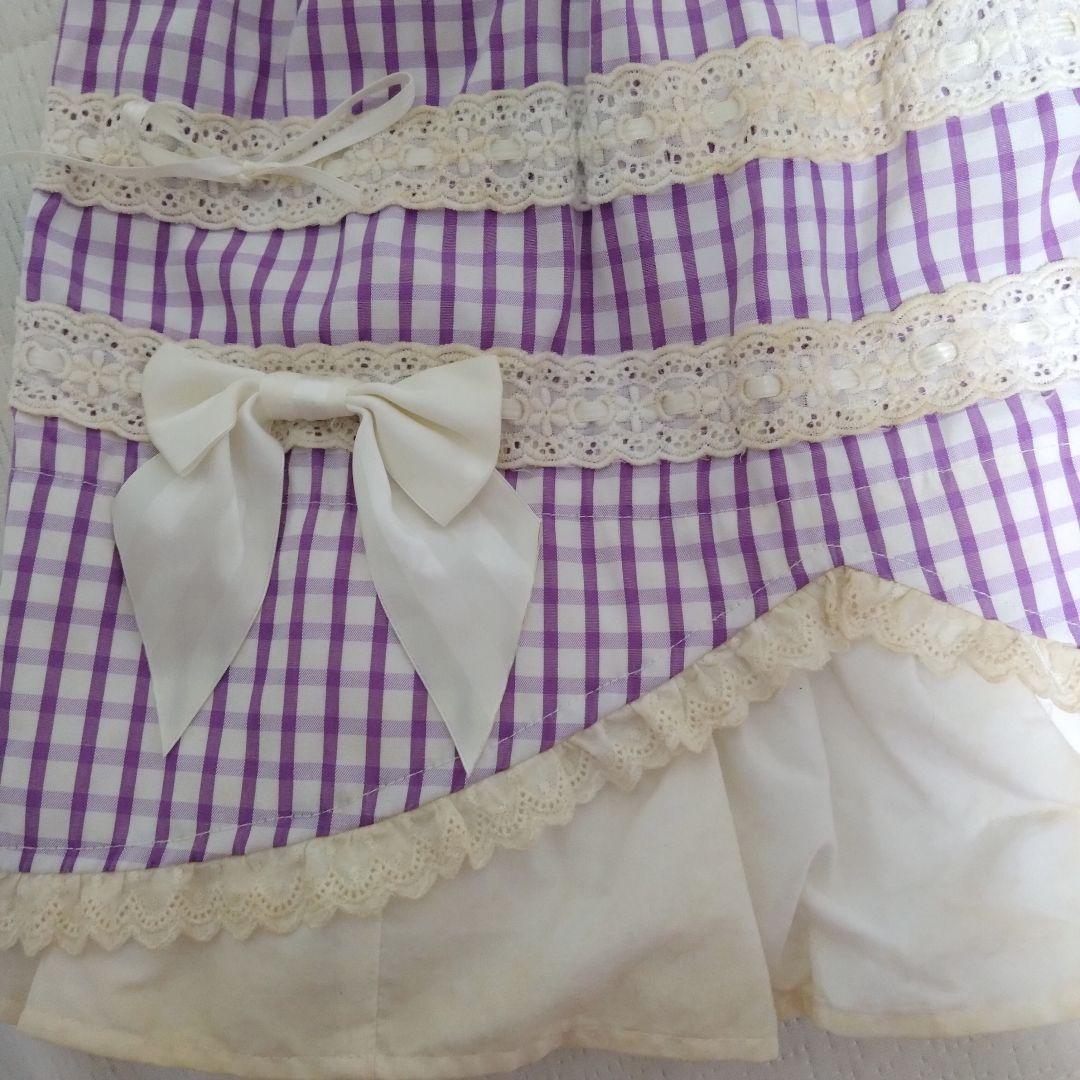 難有 ベイビーザスターズシャインブライトJSK パープル チェック カチューシャ