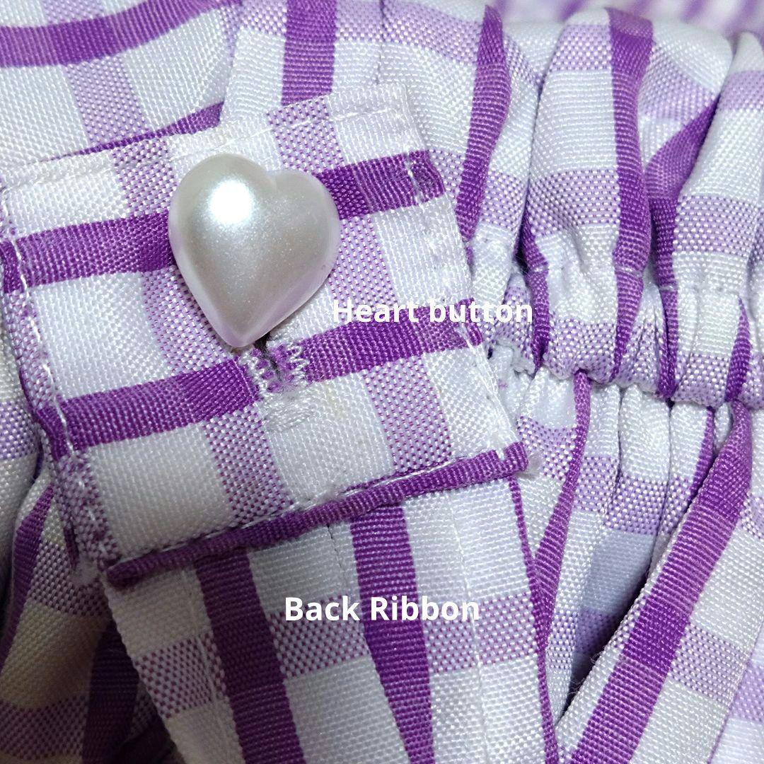 難有 ベイビーザスターズシャインブライトJSK パープル チェック カチューシャ