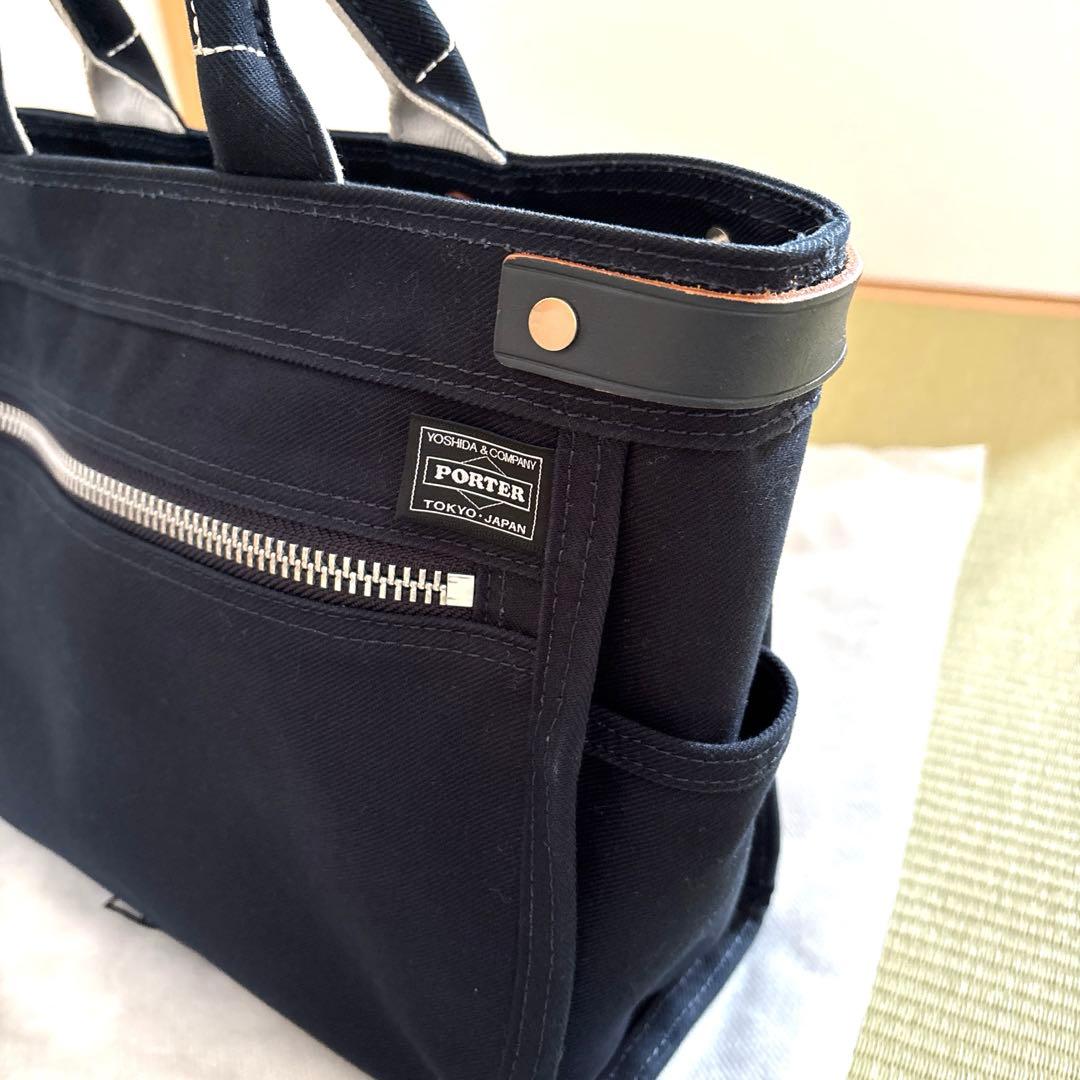 PORTER ネイビー キャンバストートバッグ