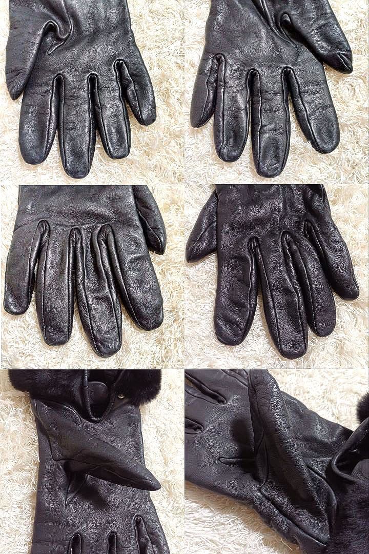 HERMES グローブ ケリー金具 カデナチャーム付 ミンクファー