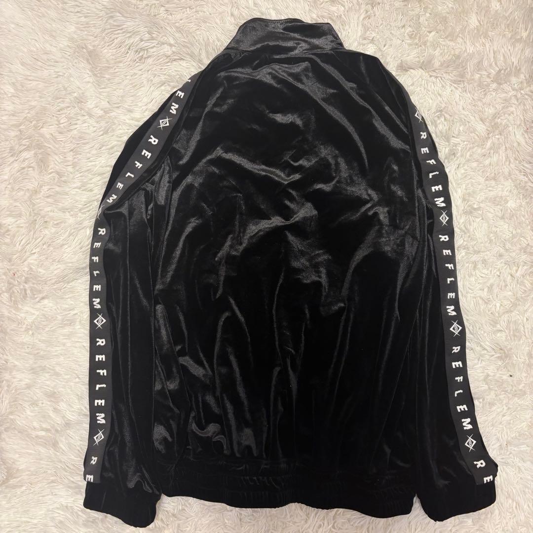 【美品】『REFLEM/レフレム』ロゴテープベロアジャージ ブラック