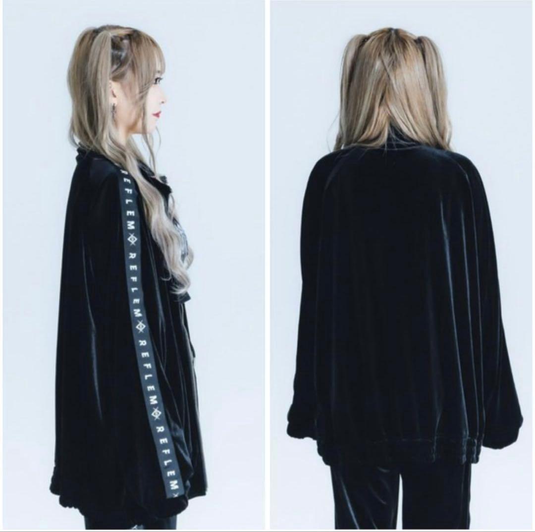 【美品】『REFLEM/レフレム』ロゴテープベロアジャージ ブラック