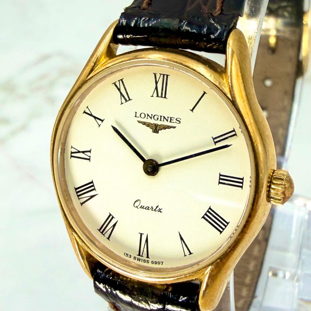 【美品可動】 ロンジン ヴィンテージ ローマン ゴールド クォーツ L153.4