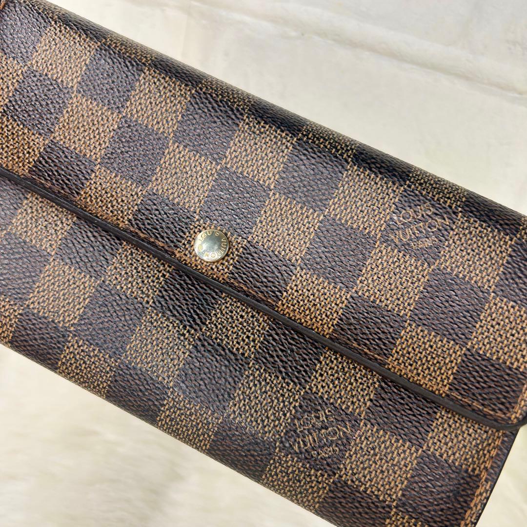 ルイヴィトン ダミエエベヌ 長財布 ブラウン 正規品 シリアル刻印あり